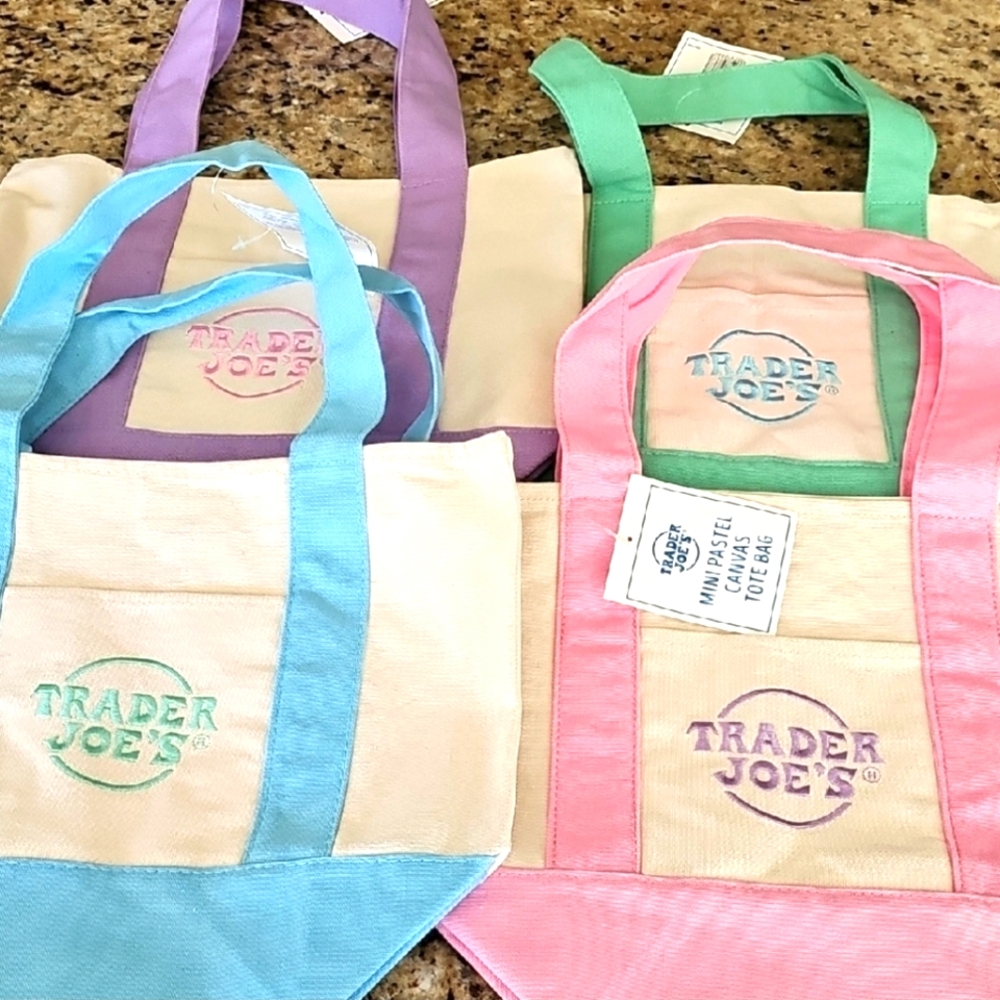 Trader Joe's Mini Pastel Tote Bags